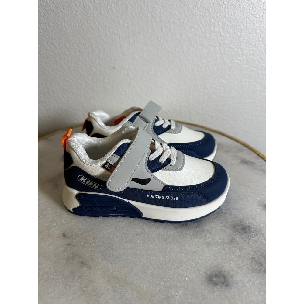 Kubixiong Shoes Kids Navy White Orange Sporty Air Cushion Sneakers